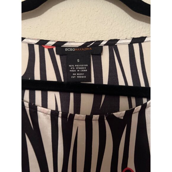 BCBGMAXAZRIA Shift Tunic Dress S Small Silky Stretch Washable Long Sleeve - Picture 8 of 9